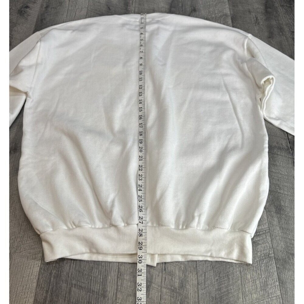 Vintage Morning‎ Sun Sweatshirt Grandma Flower Button Up White USA Made NEW - Picture 10 of 12